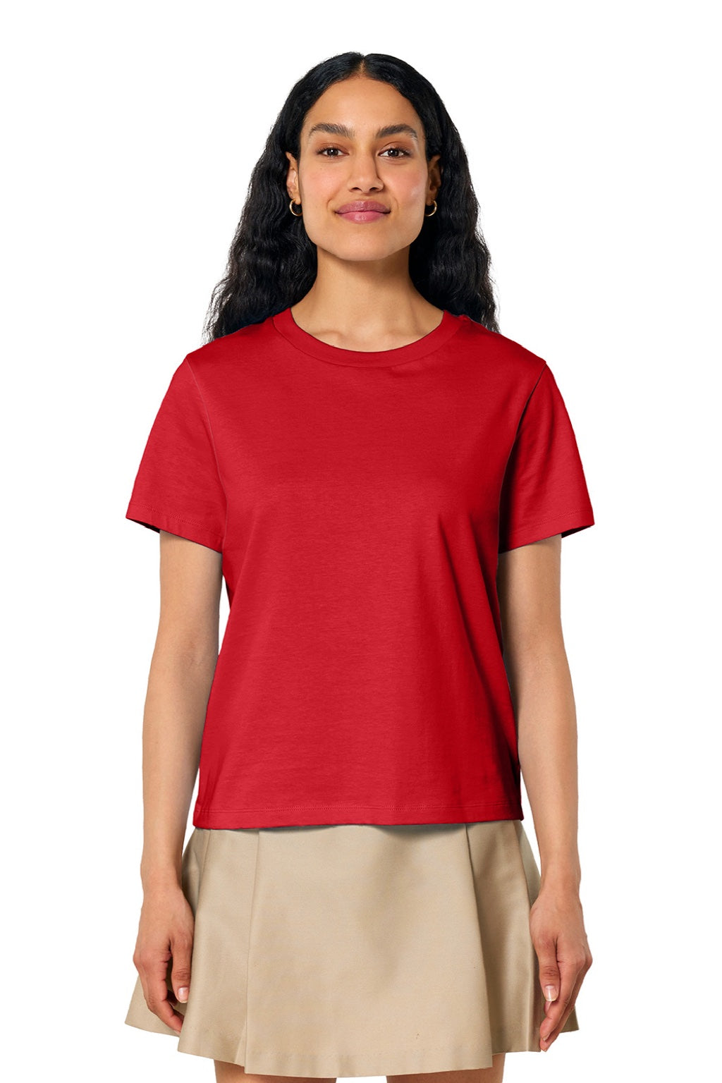 Stanley Stella SXW002 Womens Muser Short Sleeve Crewneck T-Shirt Red Model Front