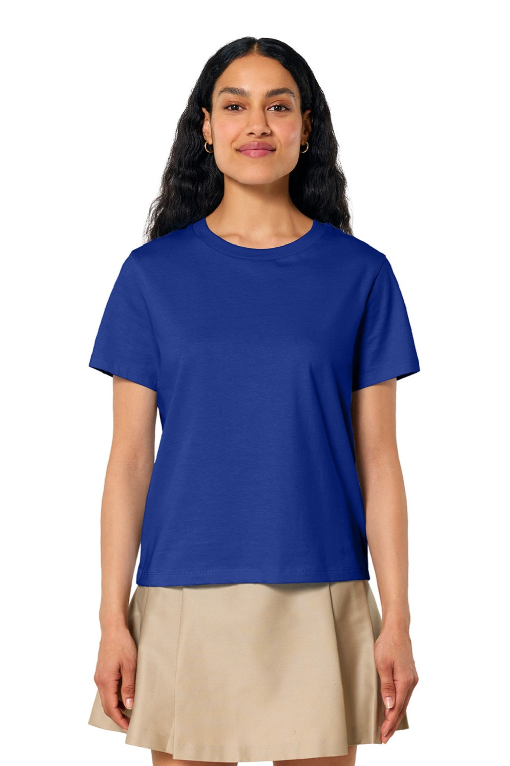 Stanley Stella SXW002 Womens Muser Short Sleeve Crewneck T-Shirt Worker Blue Model Front