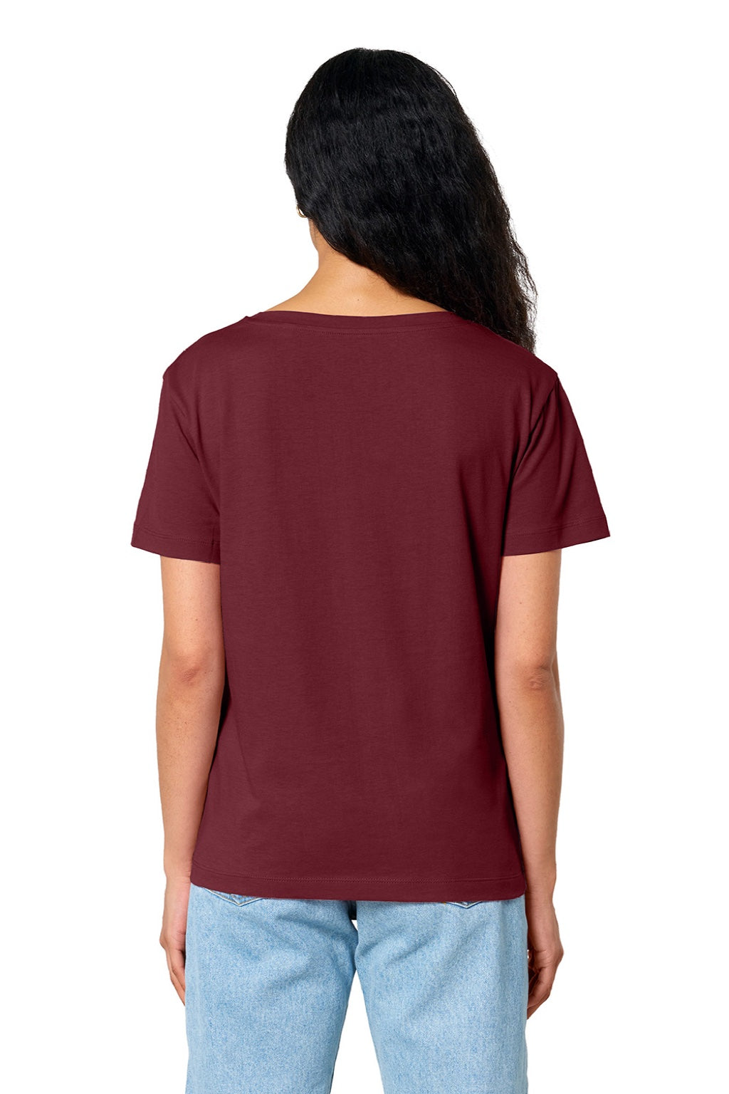 Stanley Stella SXW008 Womens Serena Short Sleeve Scoop Neck T-Shirt Burgundy Model Back