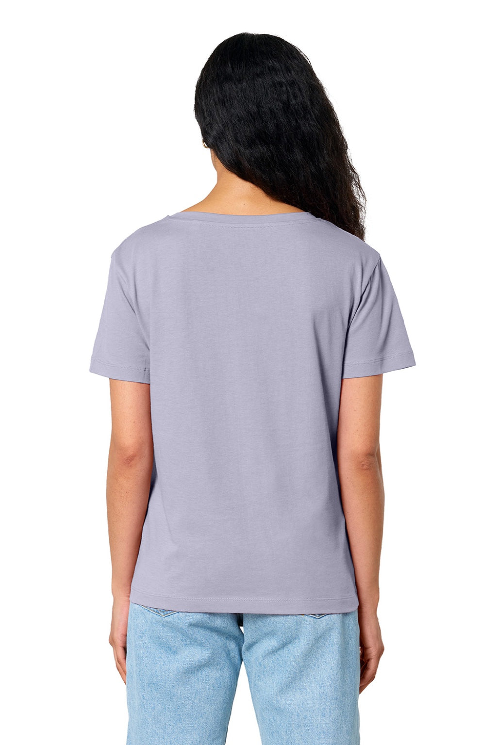 Stanley Stella SXW008 Womens Serena Short Sleeve Scoop Neck T-Shirt Lavender Purple Model Back