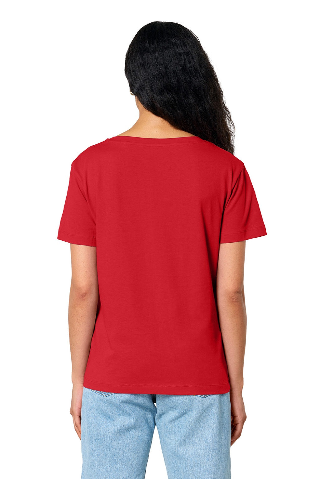 Stanley Stella SXW008 Womens Serena Short Sleeve Scoop Neck T-Shirt Red Model Back