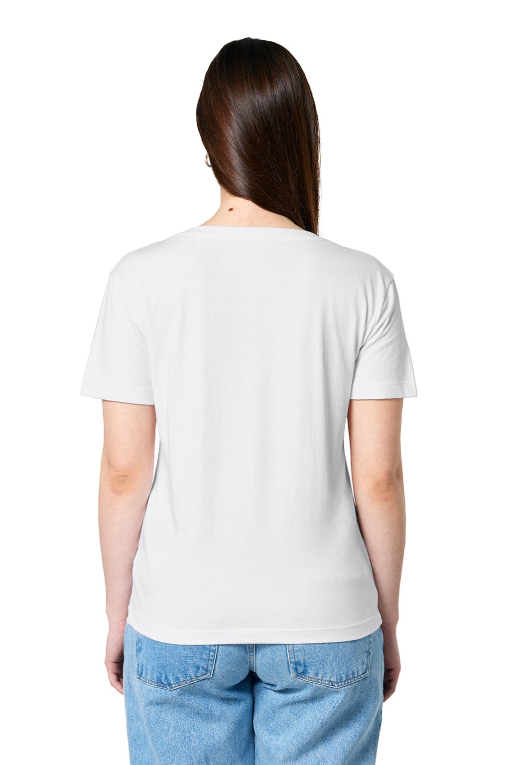 Stanley Stella SXW008 Womens Serena Short Sleeve Scoop Neck T-Shirt White Model Back