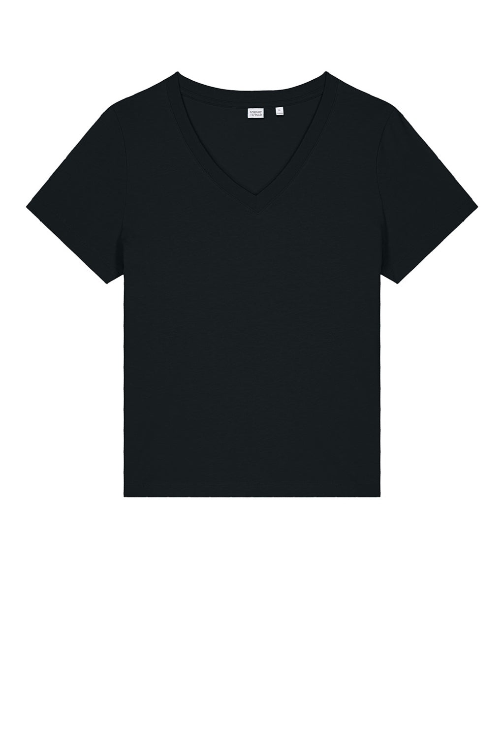 Stanley Stella SXW032 Womens Isla Short Sleeve V-Neck T-Shirt Black Flat Front