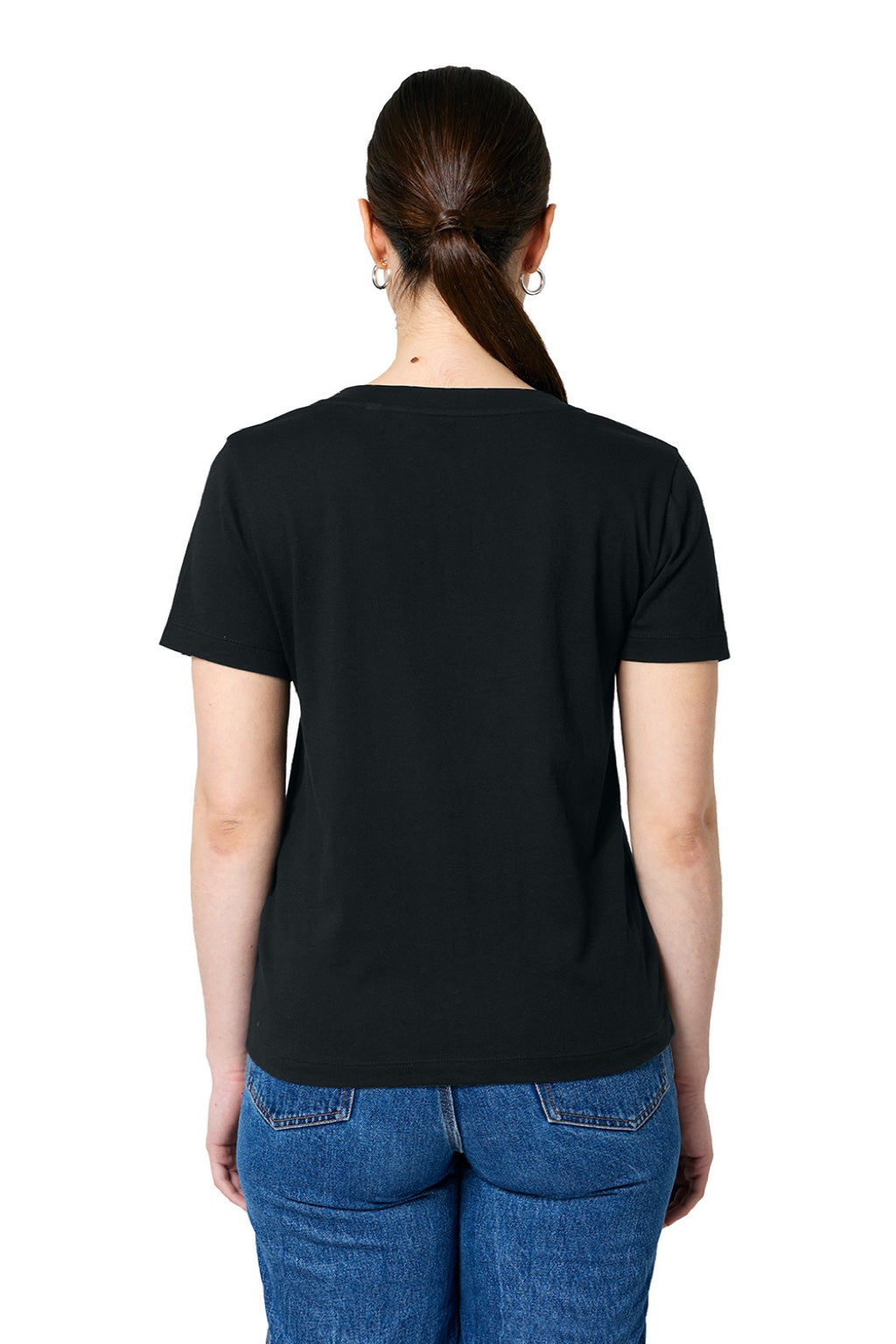 Stanley Stella SXW032 Womens Isla Short Sleeve V-Neck T-Shirt Black Model Back