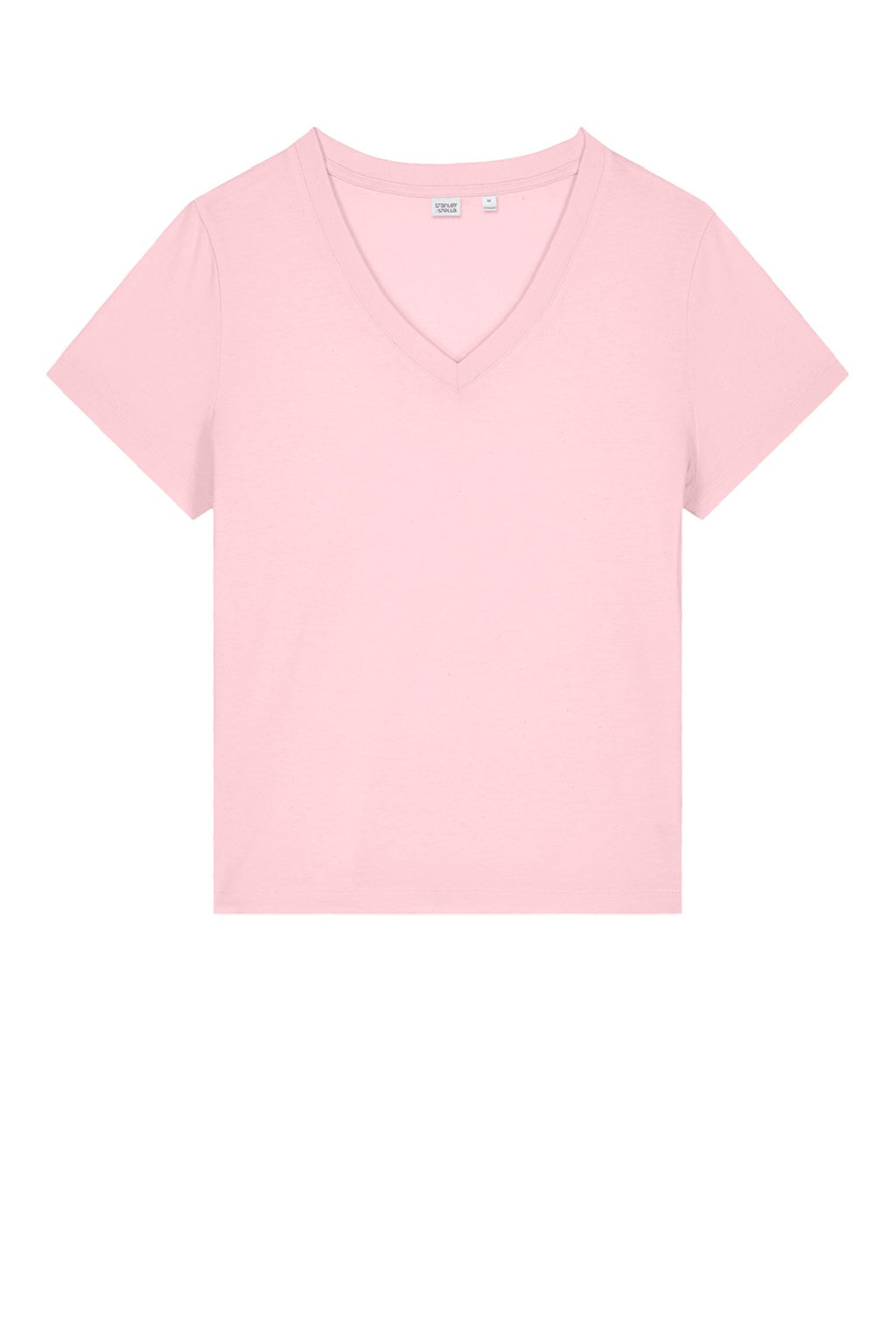 Stanley Stella SXW032 Womens Isla Short Sleeve V-Neck T-Shirt Cotton Pink Flat Front