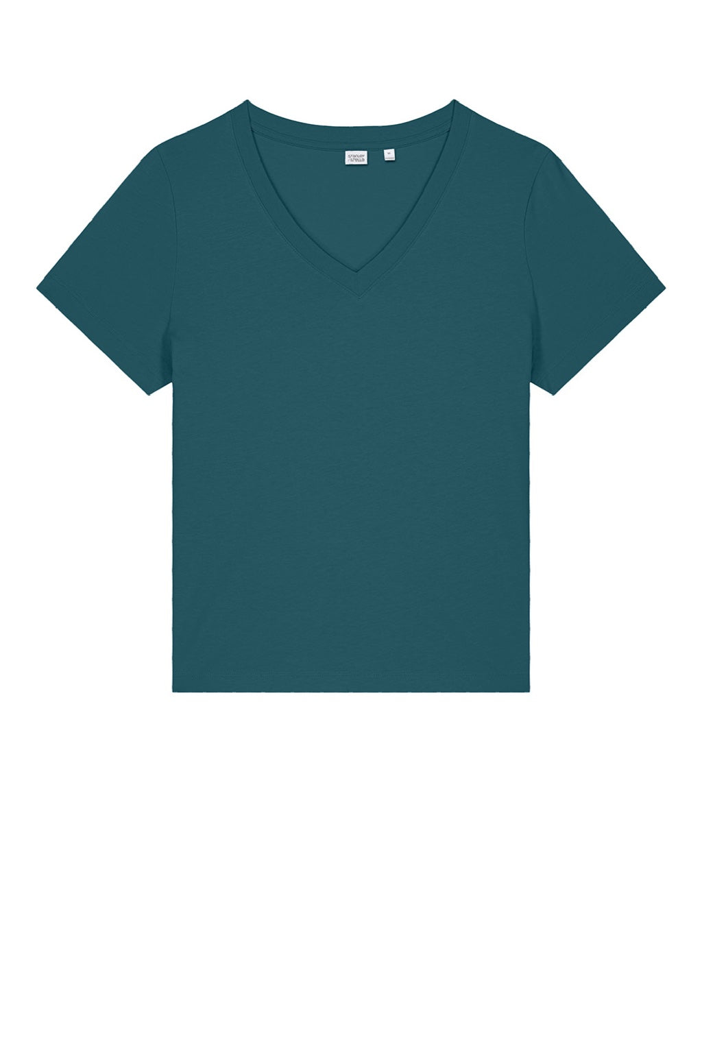 Stanley Stella SXW032 Womens Isla Short Sleeve V-Neck T-Shirt Stargazer Blue Flat Front