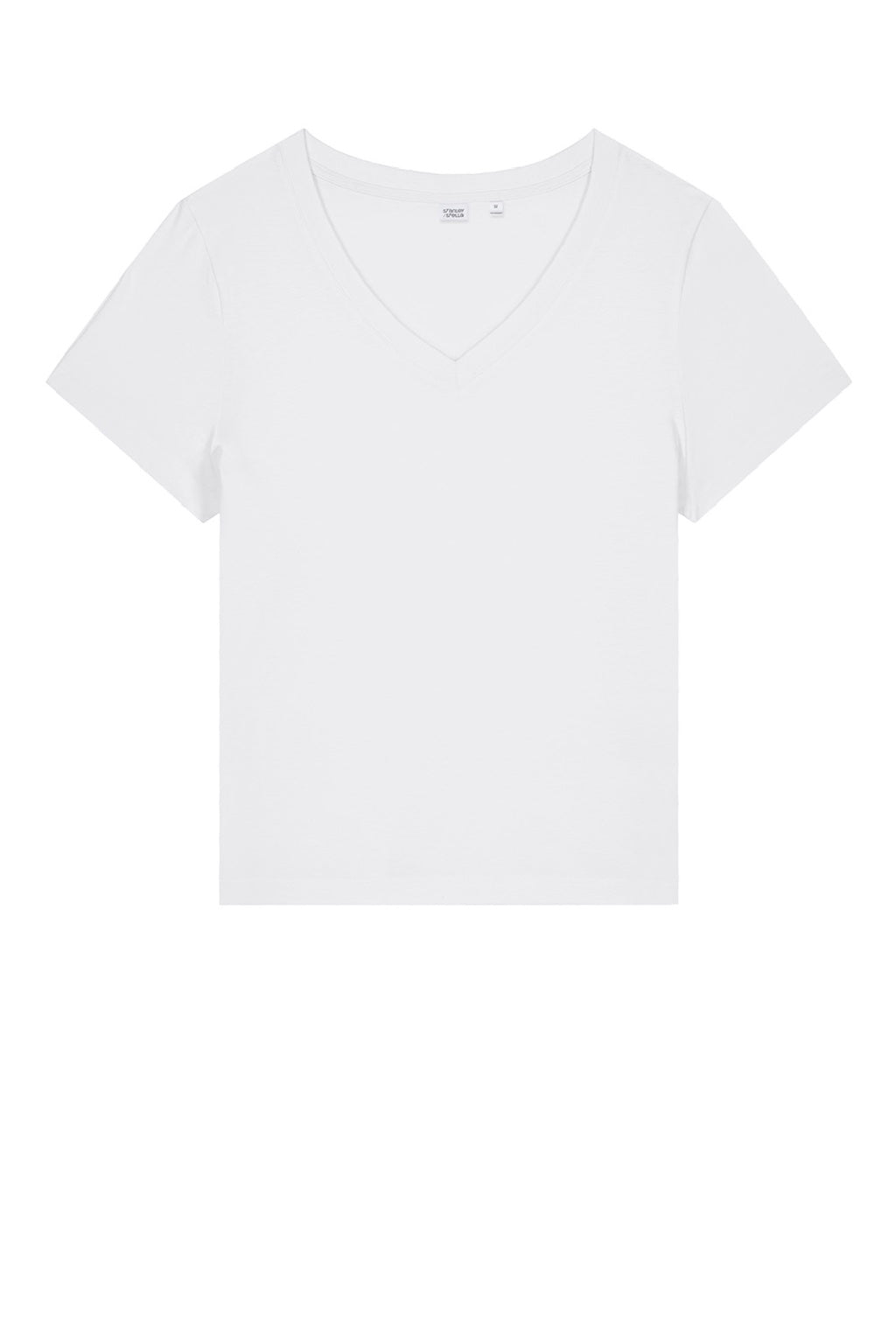 Stanley Stella SXW032 Womens Isla Short Sleeve V-Neck T-Shirt White Flat Front