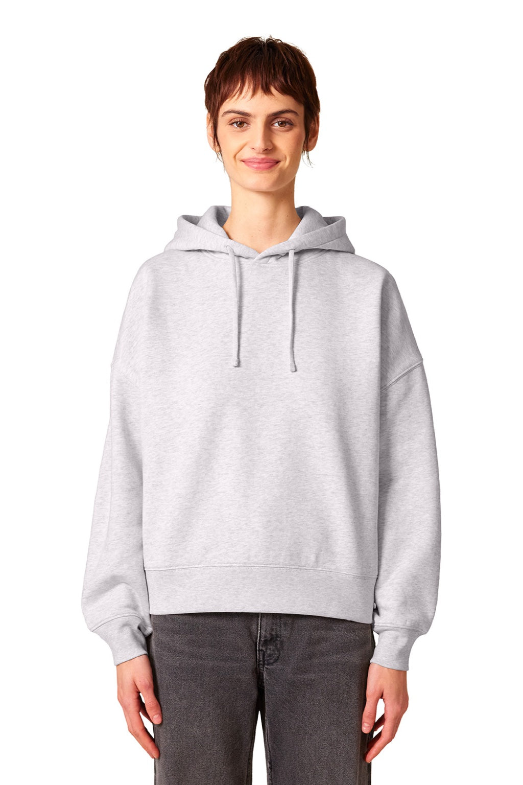 Stanley Stella SXW035 Womens Nora Hooded Sweatshirt Hoodie Heather Cool Grey Model Front