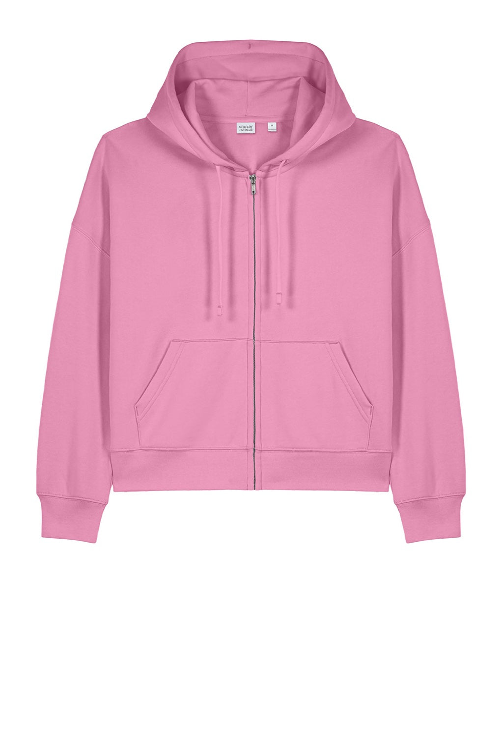 Stanley Stella SXW037 Womens Ida Full Zip Hooded Sweatshirt Hoodie w/ Pockets Bubble Pink Flat Front