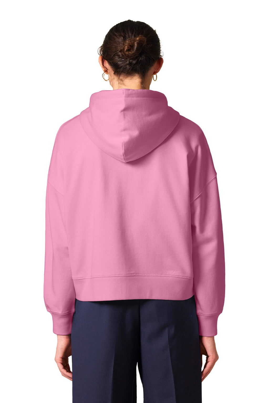 Stanley Stella SXW037 Womens Ida Full Zip Hooded Sweatshirt Hoodie w/ Pockets Bubble Pink Model Back