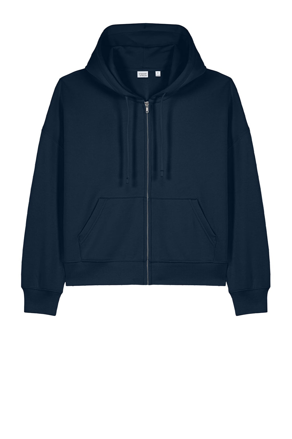 Stanley Stella SXW037 Womens Ida Full Zip Hooded Sweatshirt Hoodie w/ Pockets French Navy Blue Flat Front