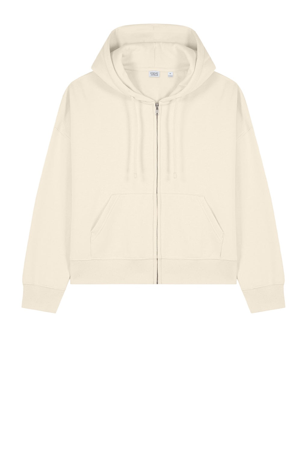 Stanley Stella SXW037 Womens Ida Full Zip Hooded Sweatshirt Hoodie w/ Pockets Natural Raw Flat Front