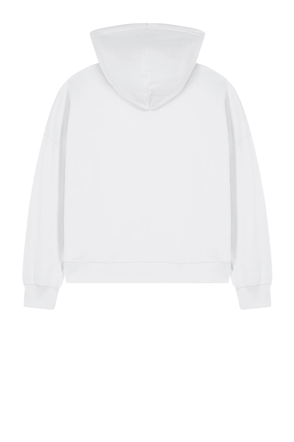 Stanley Stella SXW037 Womens Ida Full Zip Hooded Sweatshirt Hoodie w/ Pockets White Flat Back