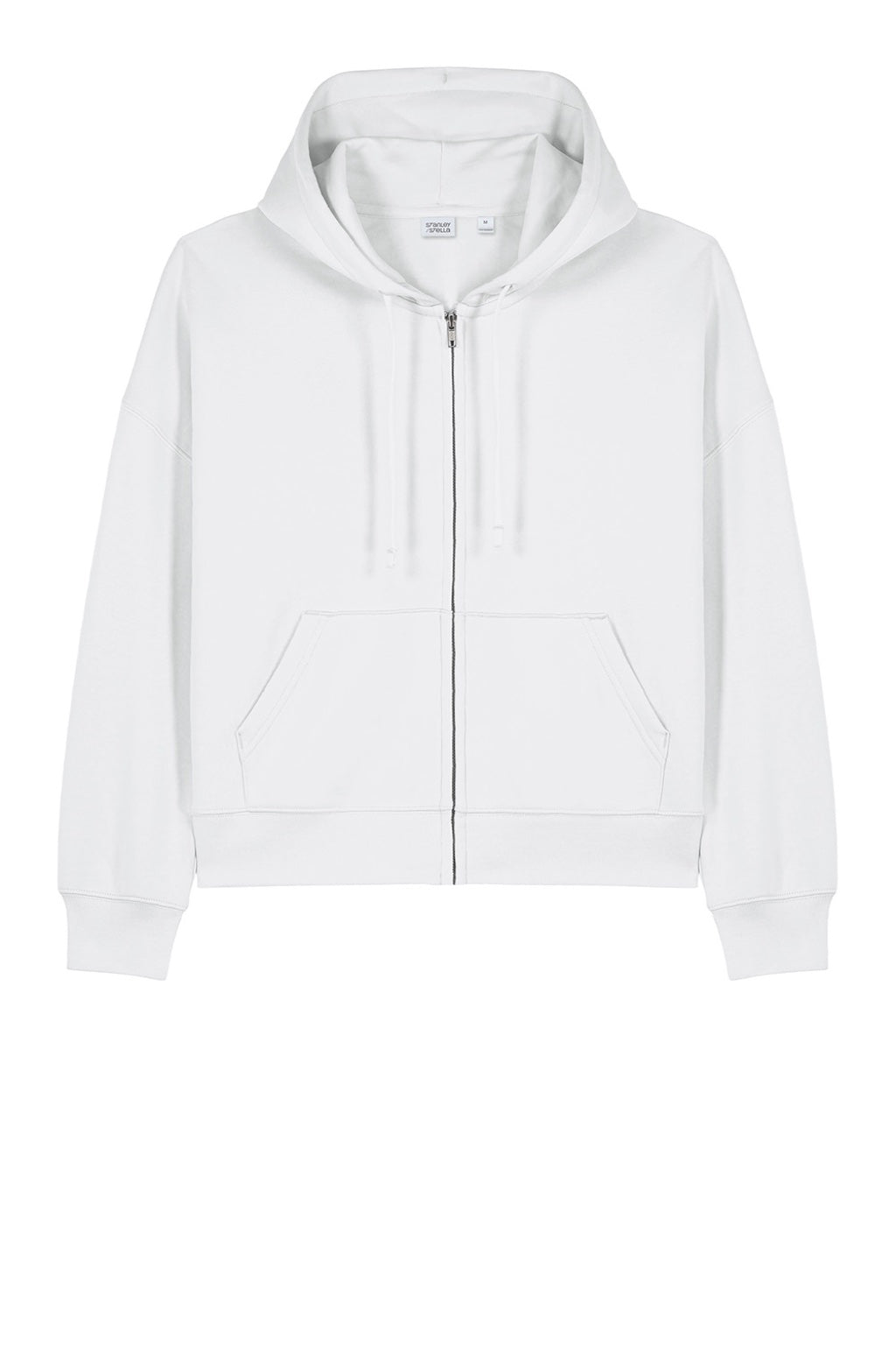 Stanley Stella SXW037 Womens Ida Full Zip Hooded Sweatshirt Hoodie w/ Pockets White Flat Front