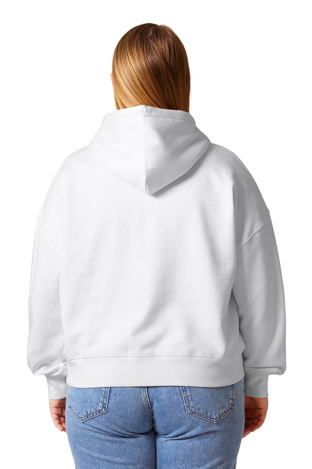 Stanley Stella SXW037 Womens Ida Full Zip Hooded Sweatshirt Hoodie w/ Pockets White Model Back