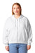 Stanley Stella SXW037 Womens Ida Full Zip Hooded Sweatshirt Hoodie w/ Pockets White Model Front