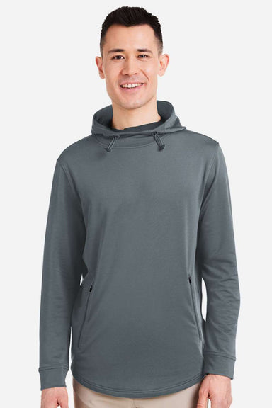 Swannies Golf SWI600 Mens Ivy Hooded Sweatshirt Hoodie w/ Pouch Pocket Graphite Grey Model Front