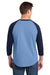Sport-Tek T200 Mens 3/4 Sleeve Crewneck T-Shirt Carolina Blue/Navy Blue Model Back