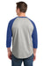 Sport-Tek T200 Mens 3/4 Sleeve Crewneck T-Shirt Heather Grey/Royal Blue Model Back