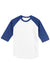 Sport-Tek T200 Mens 3/4 Sleeve Crewneck T-Shirt White/Royal Blue Flat Front