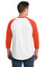 Sport-Tek T200 Mens 3/4 Sleeve Crewneck T-Shirt White/Deep Orange Model Back