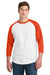 Sport-Tek T200 Mens 3/4 Sleeve Crewneck T-Shirt White/Deep Orange Model Front