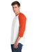 Sport-Tek T200 Mens 3/4 Sleeve Crewneck T-Shirt White/Deep Orange Model Side