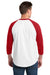 Sport-Tek T200 Mens 3/4 Sleeve Crewneck T-Shirt White/Red Model Back