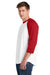 Sport-Tek T200 Mens 3/4 Sleeve Crewneck T-Shirt White/Red Model Side