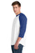 Sport-Tek T200 Mens 3/4 Sleeve Crewneck T-Shirt White/Royal Blue Model Side