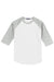 Sport-Tek T200 Mens 3/4 Sleeve Crewneck T-Shirt White/Heather Grey Flat Front