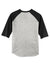 Sport-Tek T200 Mens 3/4 Sleeve Crewneck T-Shirt Heather Grey/Black Flat Back