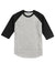 Sport-Tek T200 Mens 3/4 Sleeve Crewneck T-Shirt Heather Grey/Black Flat Front