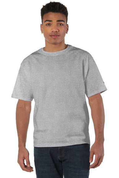 Champion T105 Mens Heritage Short Sleeve Crewneck T-Shirt Oxford Grey Model Front