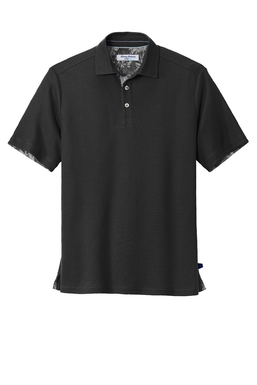Tommy Bahama T223508TB Mens 5 O Clock Short Sleeve Polo Shirt Black Flat Front