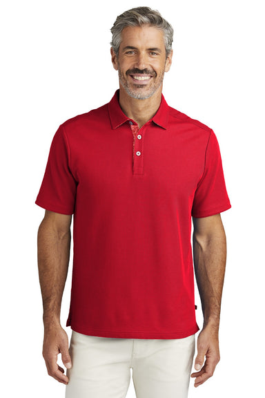 Tommy Bahama T223508TB Mens 5 O Clock Short Sleeve Polo Shirt Poinsettia Red Model Front
