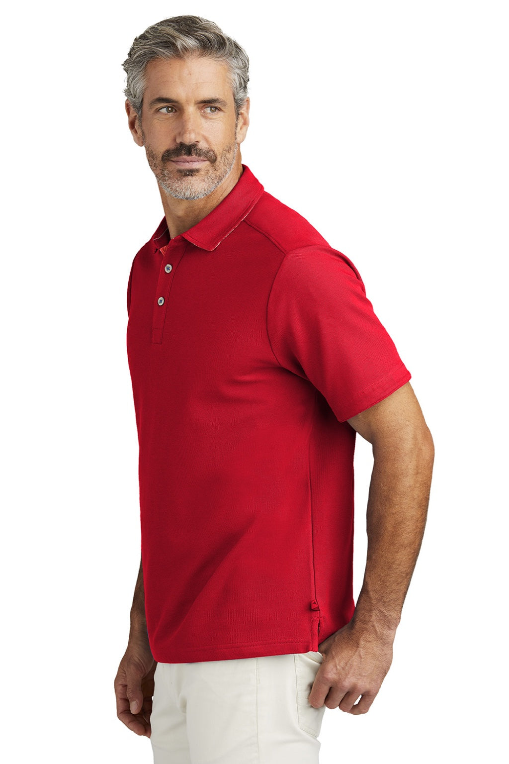 Tommy Bahama T223508TB Mens 5 O Clock Short Sleeve Polo Shirt Poinsettia Red Model Side