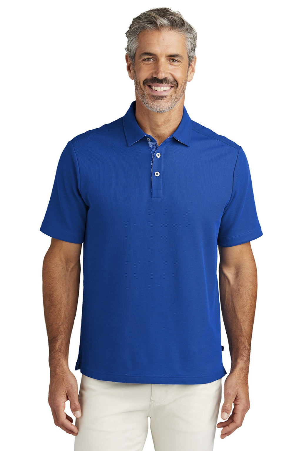 Tommy Bahama T223508TB Mens 5 O Clock Short Sleeve Polo Shirt Team Blue Model Front