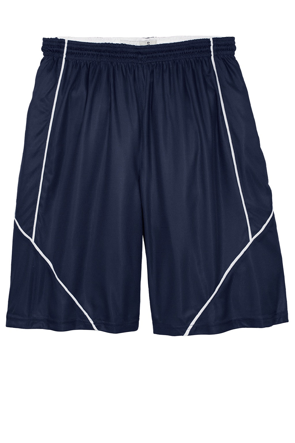 Sport-Tek YT565 Youth Moisture Wicking Mesh Reversible Spliced Shorts True Navy Blue Flat Front