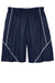 Sport-Tek YT565 Youth Moisture Wicking Mesh Reversible Spliced Shorts True Navy Blue Flat Front