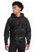 Champion TDS101 Mens Reverse Weave Scrunch Dye Hooded Sweatshirt Hoodie w/ Pouch Pocket Black Model Front