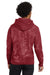 Champion TDS101 Mens Reverse Weave Scrunch Dye Hooded Sweatshirt Hoodie w/ Pouch Pocket Mulled Berry Red Model Back