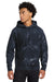 Champion TDS101 Mens Reverse Weave Scrunch Dye Hooded Sweatshirt Hoodie w/ Pouch Pocket Navy Blue Model Front