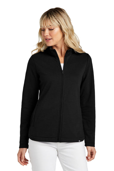 TravisMathew TM1LD001 Womens Coveside Wrinkle Resistant Full Zip Jacket Black Model Front