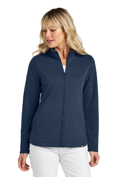 TravisMathew TM1LD001 Womens Coveside Wrinkle Resistant Full Zip Jacket Night Blue Model Front