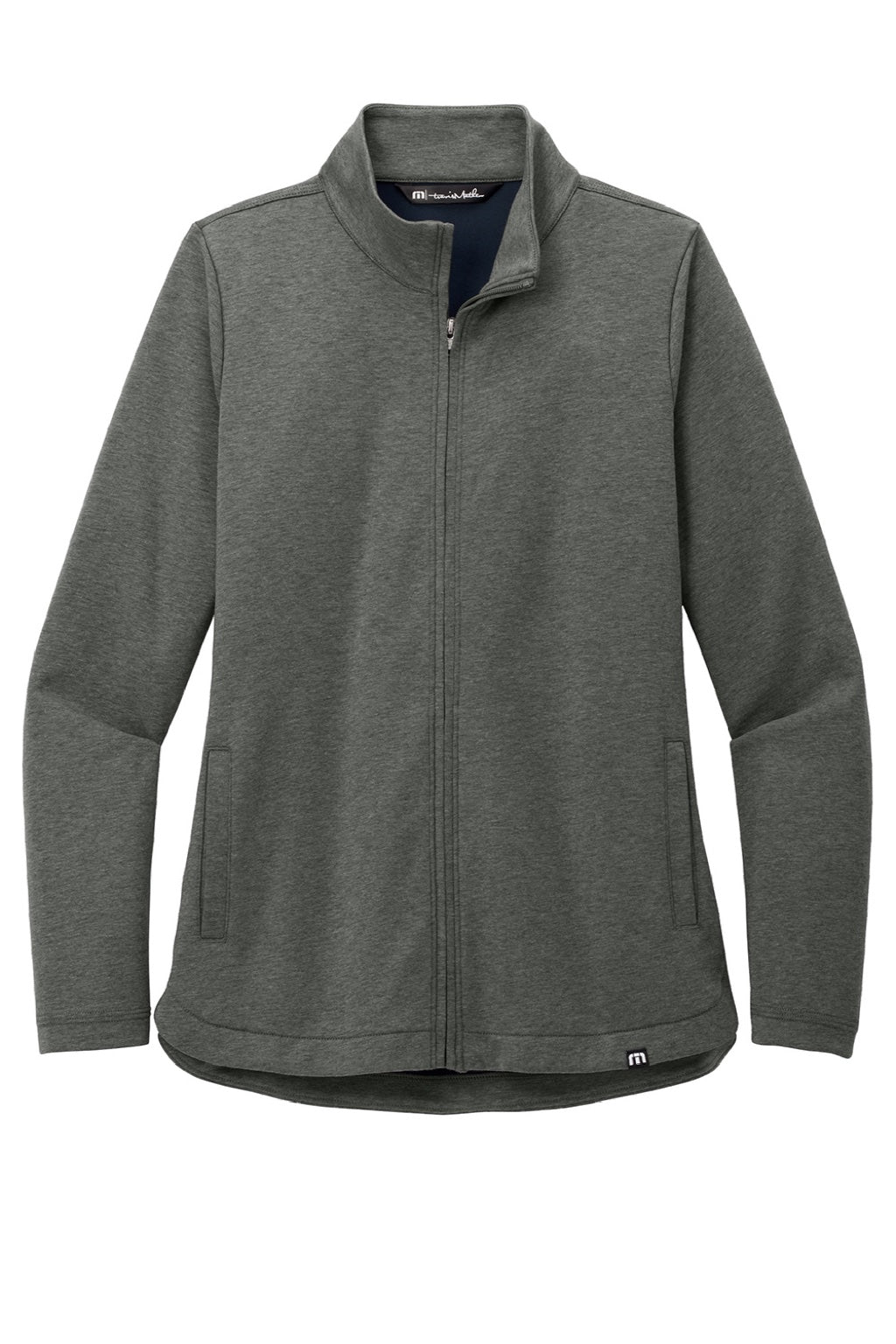 TravisMathew TM1LD001 Womens Coveside Wrinkle Resistant Full Zip Jacket Heather Dark Grey Flat Front