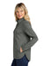 TravisMathew TM1LD001 Womens Coveside Wrinkle Resistant Full Zip Jacket Heather Dark Grey Model Side