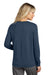 TravisMathew TM1LD003 Womens Long Weekend Crewneck Sweatshirt Heather Blue Nights Model Back