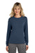 TravisMathew TM1LD003 Womens Long Weekend Crewneck Sweatshirt Heather Blue Nights Model Front