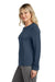 TravisMathew TM1LD003 Womens Long Weekend Crewneck Sweatshirt Heather Blue Nights Model Side